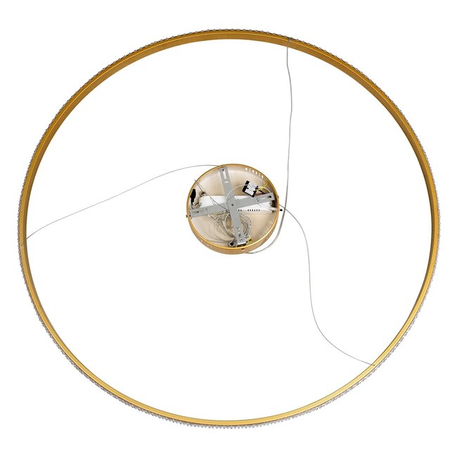 kelvo® DIAMOND KLV-101-0234 Κρεμαστό Φωτιστικό Οροφής LED 75W 7500lm 180° AC 220-240V IP20 Ρυθμιζόμενο Λευκό CCT με Χειριστήριο από 2700K έως 6000K Dimmable - Lumileds SMD Chip - Χρυσό Πλατίνα - Μ100 x Π100 x Υ3cm - 3 Χρόνια Εγγύηση - 8