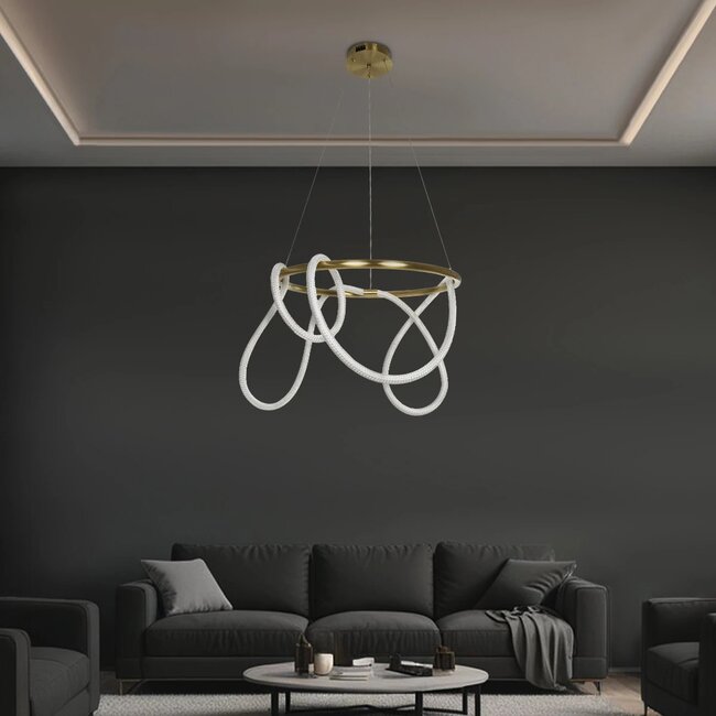 kelvo® GLOW KLV-101-0163 Κρεμαστό Φωτιστικό Οροφής LED 58W 5800lm 360° AC 220-240V IP20 Ρυθμιζόμενο Λευκό CCT με Χειριστήριο από 2700K έως 6000K Dimmable - Lumileds SMD Chip - Χρυσό Πλατίνα - Μ80 x Π80 x Υ40cm - 3 Χρόνια Εγγύηση kelvo® GLOW KLV-101-0163 Κρεμαστό Φωτιστικό Οροφής LED 58W 5800lm 360° AC 220-240V IP20 Ρυθμιζόμενο Λευκό CCT με Χειριστήριο από 2700K έως 6000K Dimmable - Lumileds SMD Chip - Χρυσό Πλατίνα - Μ80 x Π80 x Υ40cm - 3 Χρόνια Εγγύηση
