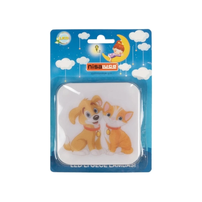 KIDDO 202-0008 Παιδικό Φωτιστικό Νυκτός LED 1W 95lm 360° AC220-240V IP20 Ψυχρό Λευκό 6000K - Μ5.5 x Π5.5 x Υ8cm - 2 Χρόνια Εγγύηση - 6
