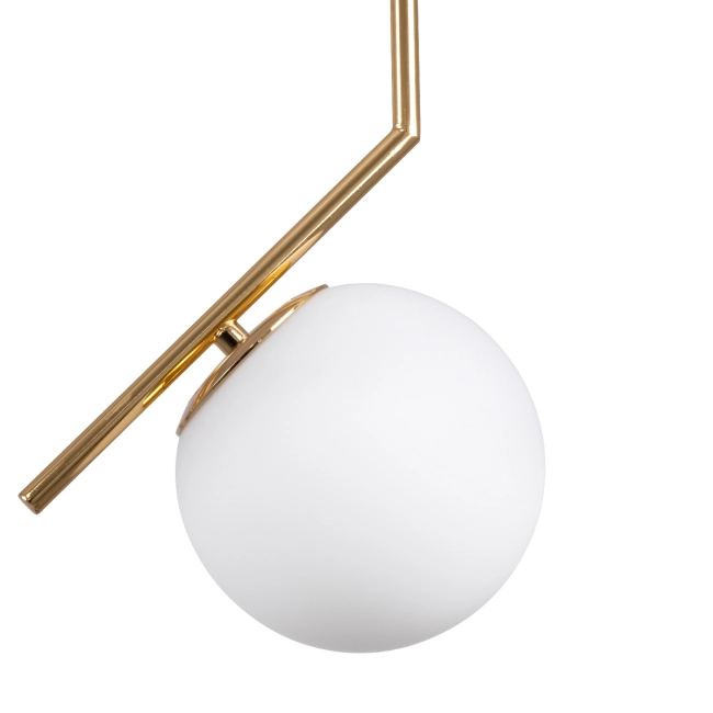 MONROE 00958 Μοντέρνο Κρεμαστό Φωτιστικό Οροφής Μονόφωτο Χρυσό - Λευκό Μεταλλικό Μπάλα Φ15 x Υ49cm - 5