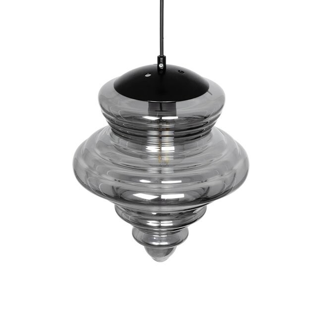 CORTE 206-0028 Μοντέρνο Κρεμαστό Φωτιστικό Οροφής με Ντουί 1 x E27 AC 220-240V IP20 - Μαύρο Φιμέ - Μ25 x Π25 x Υ30cm - 7