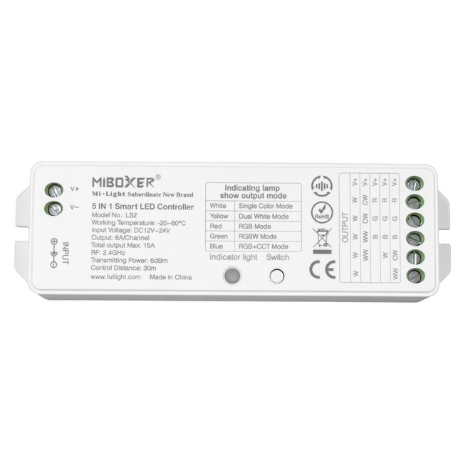 73422 Ασύρματος RF 2.4Ghz LED RGBW + WW Smart Controller Mi-Light LS2 MiBOXER RF 2.4G DC 12-24V Max 360W - 4
