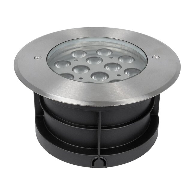 UNDERWATERTUNI 999-0270 Υποβρύχιο Χωνευτό Σποτ για Σιντριβάνια/Πισίνες LED 12W 1080lm 30° DC 24V Αδιάβροχο IP68 Θερμό Λευκό 2700K Dimmable - Bridgelux SMD Chip - Ανοξείδωτο Ατσάλι SS304 - Μ18 x Π18 x Υ9.3cm / Q15cm - 3 Χρόνια Εγγύηση - 7