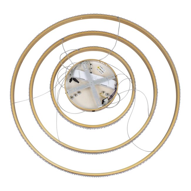 kelvo® DIAMOND KLV-101-0240 Κρεμαστό Φωτιστικό Οροφής LED 120W 12000lm 180° AC 220-240V IP20 Ρυθμιζόμενο Λευκό CCT με Χειριστήριο από 2700K έως 6000K Dimmable - Lumileds SMD Chip - Χρυσό Πλατίνα - Μ80 x Π80 x Υ80cm - 3 Χρόνια Εγγύηση - 10