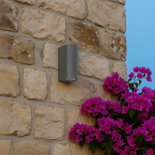 kelvo® MURANO KLV-101-0016 Φωτιστικό Τοίχου / Απλίκα για 2 Λάμπες MR16 με Ντουί GU10 AC 220-240V Αδιάβροχο IP65 - Γκρι Ανθρακί Ματ - Μ8 x Π8 x Υ15cm kelvo® MURANO KLV-101-0016 Φωτιστικό Τοίχου / Απλίκα για 2 Λάμπες MR16 με Ντουί GU10 AC 220-240V Αδιάβροχο IP65 - Γκρι Ανθρακί Ματ - Μ8 x Π8 x Υ15cm