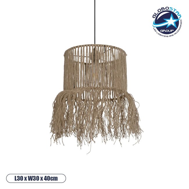 REGEN 205-0074 Boho Κρεμαστό Φωτιστικό Οροφής με Ντουί 1 x E27 AC 220-240V IP20 - Μπεζ - M30 x Π30 x Υ40cm REGEN 205-0074 Boho Κρεμαστό Φωτιστικό Οροφής με Ντουί 1 x E27 AC 220-240V IP20 - Μπεζ - M30 x Π30 x Υ40cm