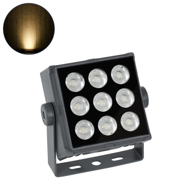  FLOODTINY 90368 Προβολέας Σποτ Wall Washer LED 27W 2970lm 3° DC 24V Αδιάβροχο IP65 Θερμό Λευκό 2700K Dimmable - Bridgelux SMD Chip - Γκρι Ανθρακί - Μ13.8 x Π16.4 x Υ7cm - 3 Χρόνια Εγγύηση