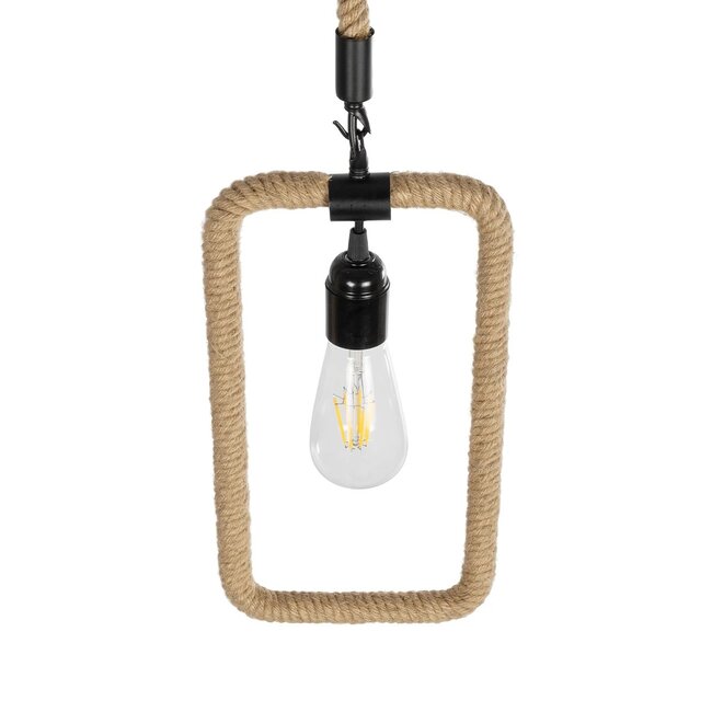 MALVERN 999-0234 Vintage Κρεμαστό Φωτιστικό Οροφής με Ντουί 1 x E27 AC 220-240V IP20 - Μαύρο & Μπεζ - Μ18.5 x Π4 x Υ41.5cm - 6