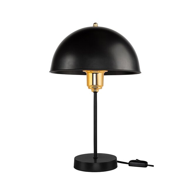 GAZETA 203-0298 Μοντέρνο Επιτραπέζιο Φωτιστικό Πορτατίφ με Ντουί 1 x E27 AC 220-240V IP20 - Μαύρο & Χρυσό - Μ25 x Π25 x Υ39cm