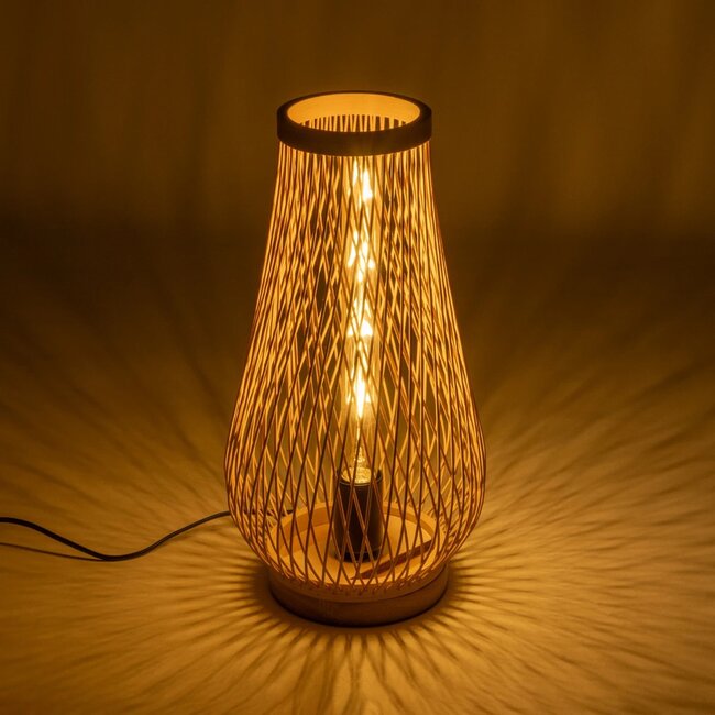 ARIDA 01982 Boho Επιτραπέζιο Φωτιστικό Πορτατίφ με Ντουί 1 x E27 AC 220-240V IP20 - Μπεζ - Μ20 x Π20 x Υ38.5cm - 2