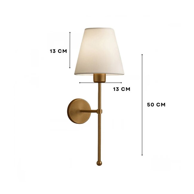 LING 204-0189 Μοντέρνο Φωτιστικό Τοίχου Απλίκα Μονόφωτο 1 x E27 AC 220-240V IP20 Μπεζ & Μαύρο - Μ13 x Π13 x Υ50cm