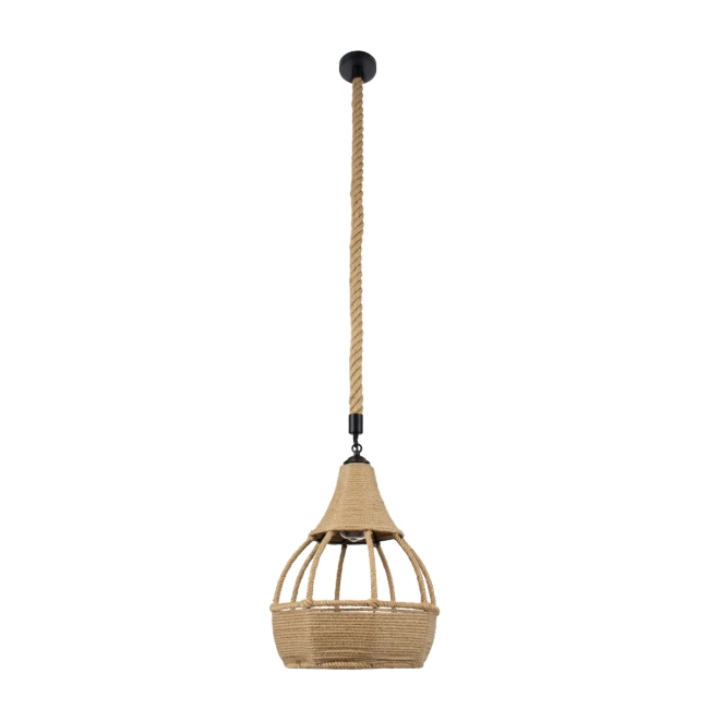  KUBRIC 01605 Boho Κρεμαστό Φωτιστικό Οροφής με Ντουί 1 x E27 AC 220-240V IP20 - Μπεζ - Μ30 x Π30 x Y40cm - 4