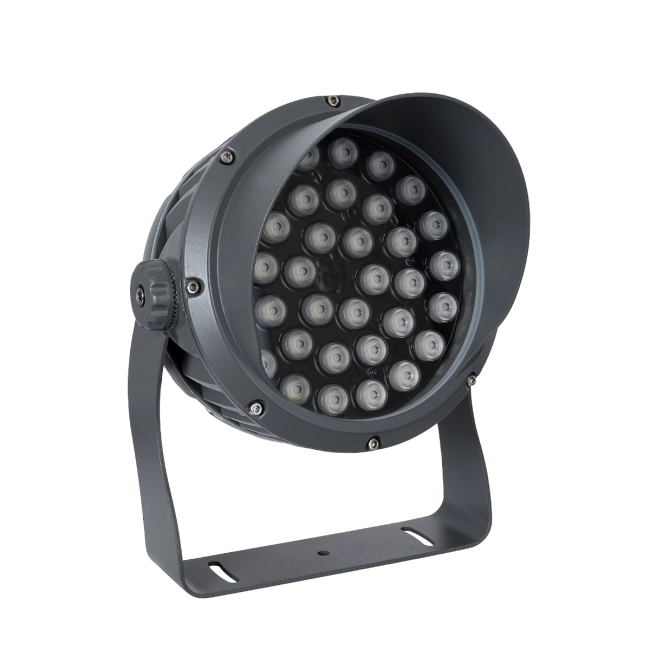 FLOODIMO 90745 Προβολέας Σποτ Wall Washer με Αντιθαμβωτική Γρίλια LED 54W 4320lm 10° DC 24V Αδιάβροχο IP67 Πολύχρωμο RGBW Dimmable DMX512 - Bridgelux SMD Chip - Γκρι Ανθρακί - Μ26 x Π28 x Υ35cm - 3 Χρόνια Εγγύηση