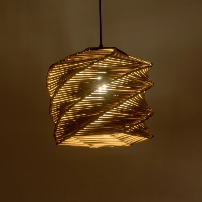 HUSLE 205-0045 Boho Κρεμαστό Φωτιστικό Οροφής με Ντουί 1 x E27 AC 220-240V IP20 - Μπεζ - M30 x Π30 x Υ28cm - 3