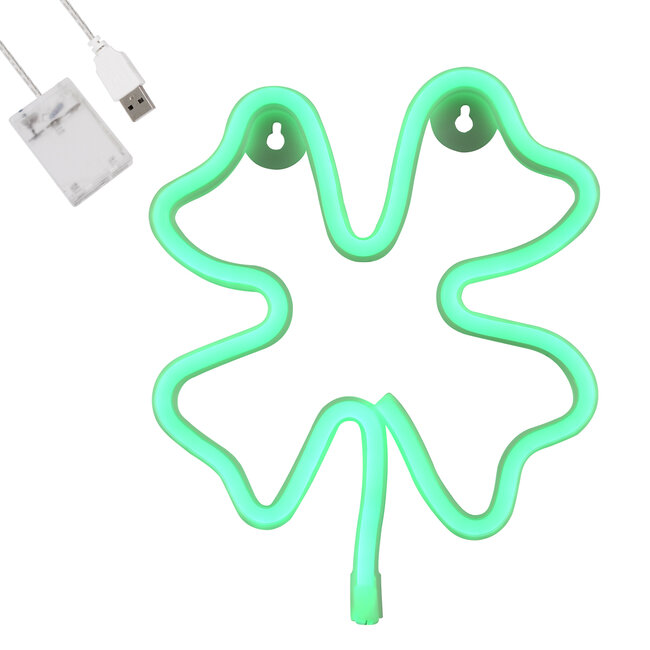 78572 Φωτιστικό Ταμπέλα Φωτεινή Επιγραφή NEON LED Σήμανσης FOUR LEAF CLOVER 5W με Καλώδιο Τροφοδοσίας USB - Μπαταρίας 3xAAA (Δεν Περιλαμβάνονται) - Πράσινο 78572 Φωτιστικό Ταμπέλα Φωτεινή Επιγραφή NEON LED Σήμανσης FOUR LEAF CLOVER 5W με Καλώδιο Τροφοδοσίας USB - Μπαταρίας 3xAAA (Δεν Περιλαμβάνονται) - Πράσινο