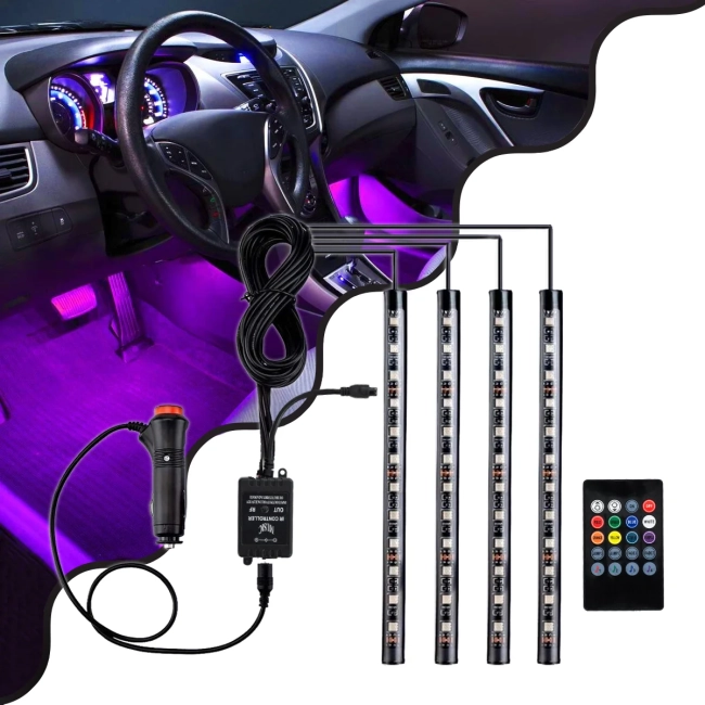 81842 Car Underglow LED Tube Kit - Κρυφός Φωτισμός Αυτοκινήτου DC 12V 20W με Χειριστήριο Αδιάβροχο IP68 Πολύχρωμο RGB - 5