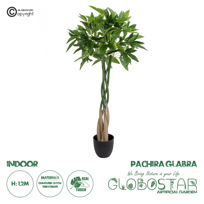 Artificial Garden PACHIRA GLABRA 20426 Τεχνητό Διακοσμητικό Φυτό Παχίρα της Τύχης Υ120cm