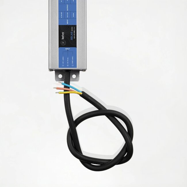 kelvo® SELAS KLV-107-0022 Τροφοδοτικό/Μετασχηματιστής Class I PELV 60W 5A AC 220-240V σε DC 12V Αδιάβροχο IP67 - Γκρι Ανθρακί Ματ - Μ15.8 x Π4.3 x Υ2.3cm - 5 Χρόνια Εγγύηση - 4