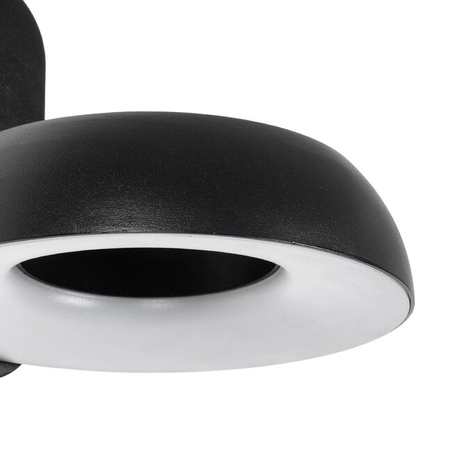 LINEART GLB-103-0037 Φωτιστικό Τοίχου / Απλίκα LED 12W 1080lm 120° AC 220-240V Αδιάβροχο IP65 Θερμό Λευκό 2700K - Sanan SMD Chip - Μαύρο Ματ - Μ16 x Π20 x Υ15cm - 3 Χρόνια Εγγύηση - 4