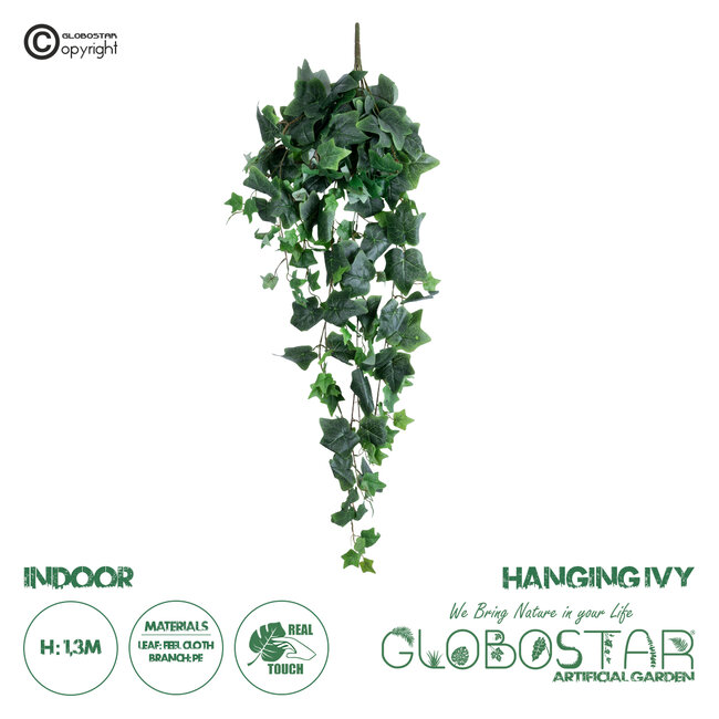 Artificial Garden IVY HANGING BRANCH 20252 Τεχνητό Διακοσμητικό Κρεμαστό Φυτό Κισσός Υ130cm