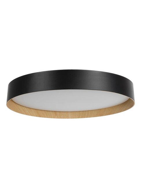 kelvo® RONDO KLV-101-0587-V2 Φωτιστικό Οροφής LED 36W 3600lm 120° AC 220-240V IP20 Ρυθμιζόμενο Λευκό CCT με Διακόπτη στο Driver 2700K/4500K/6000K Triac Dimmable - Lumileds SMD Chip & ENEC/TÜV Driver - Μαύρο Ματ & Εφέ Ξύλου - Μ50 x Π50 x Υ7cm - 5 Χρόνια Εγγύηση - 4