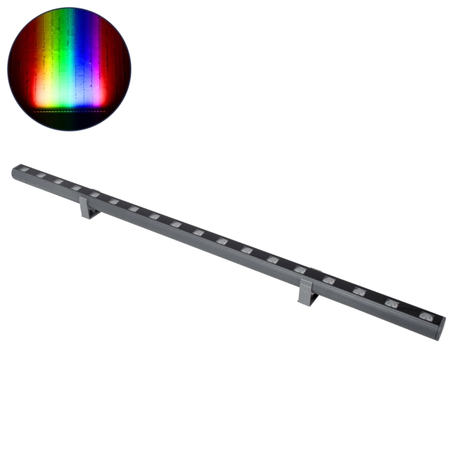 WASHERPANDA 90581 Μπάρα Φωτισμού Wall Washer LED 18W 1530lm 15° DC 24V Αδιάβροχο IP67 Πολύχρωμο RGBW Dimmable DMX512 - Bridgelux SMD Chip - Γκρι Ανθρακί - Μ100 x Π4 x Υ3.5cm - 3 Χρόνια Εγγύηση - 11