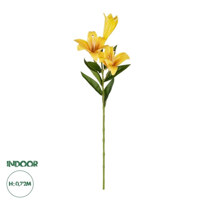 Artificial Garden YELLOW LILY BRANCH 21311 Τεχνητό Διακοσμητικό Κλαδί Κίτρινο Κρίνο Y72cm