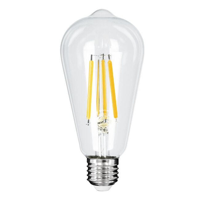 99086 Λάμπα LED Long Filament E27 ST64 Αχλάδι 4W 840lm 360° AC 220-240V IP20 Φ6.4 x Υ14.5cm Θερμό Λευκό 2700K με Διάφανο Γυαλί - Pro Series 210lm/W - A Ενεργειακή Κλάση - 3 Χρόνια Εγγύηση - 6