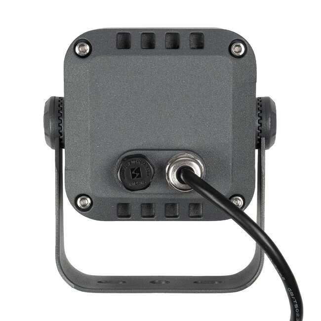 FLOODVIRA GLB-103-0032 Προβολέας Σποτ Wall Washer LED 8W 720lm 24° AC 220-240V Αδιάβροχο IP65 Θερμό Λευκό 2700K - Sanan SMD Chip - Γκρι Ανθρακί Ματ - Μ11 x Π9 x Υ15cm - 3 Χρόνια Εγγύηση - 8
