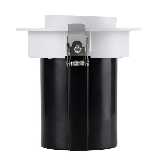 VIRGO-M 60307 Χωνευτό LED Spot Downlight TrimLess Φ11cm 12W 1500lm 36° AC 220-240V IP20 Φ11cm x Υ11.5cm - Στρόγγυλο - Λευκό με Μαύρο Κάτοπτρο - Θερμό Λευκό 2700K - Bridgelux COB - 5 Years Warranty - 5