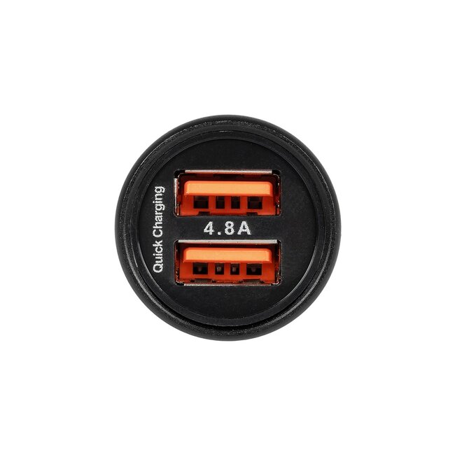 MATRIX GLB-106-0025 Τροφοδοτικό/Φορτιστής Αυτοκινήτου με 1 x USB 2.4A & 1 x USB-C 2.4A για Εύκαμπτη Κυλιόμενη Ψηφιακή Επιγραφή 12W AC 220-240V σε DC 5V IP20 - Μ6.6 x Π2.8 x Υ2.8cm - 2 Χρόνια Εγγύηση - 2