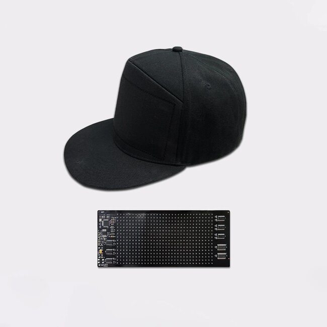 MATRIX GLB-106-0014 Καπέλο με Κυλιόμενη Ψηφιακή Επιγραφή 17.3x7cm P4 32x16 Pixel LED 0.9W DC 5V με Επαναφορτιζόμενη Μπαταρία PXM 602040 Li-ion 3.7V 400mAh IP20 Πολύχρωμο RGB - Bluetooth Control μέσω iPIXEL APP - Μ28 x Π12 x Υ13cm - 2 Χρόνια Εγγύηση