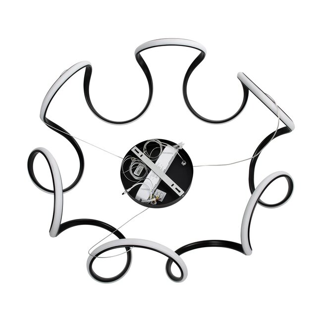 kelvo® TARANTULA KLV-101-0269 Κρεμαστό Φωτιστικό Οροφής LED 120W 12000lm 360° AC 220-240V IP20 Ρυθμιζόμενο Λευκό CCT με Χειριστήριο από 2700K έως 6000K Dimmable - Lumileds SMD Chip - Μαύρο Ματ - Μ78 x Π78 x Υ31.5cm - 3 Χρόνια Εγγύηση - 8