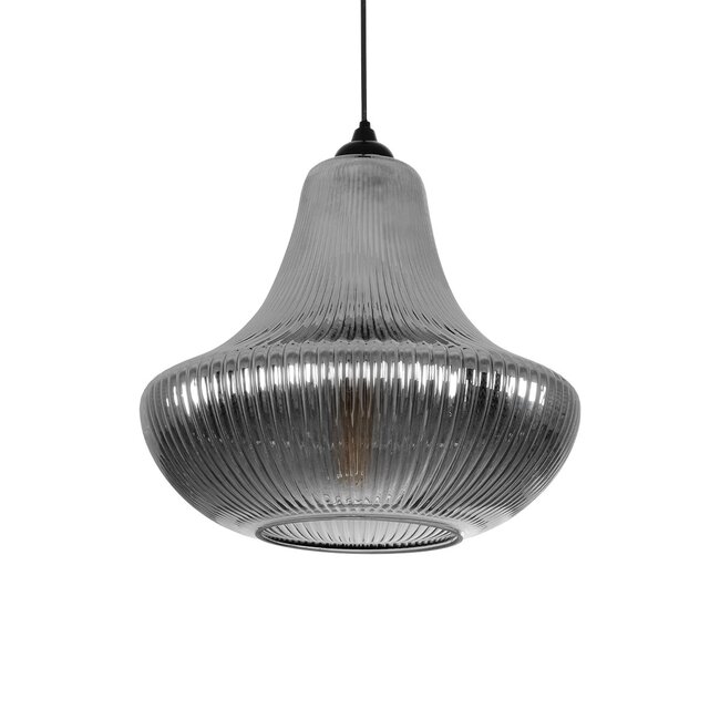VERRE 206-0021 Μοντέρνο Κρεμαστό Φωτιστικό Οροφής με Ντουί 1 x E27 AC 220-240V IP20 - Μαύρο Φιμέ - Μ38 x Π38 x Υ34cm