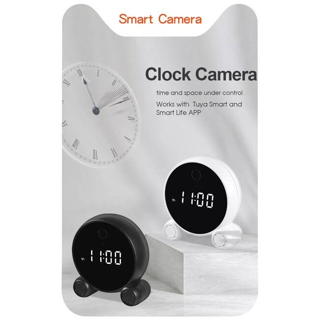 86016 Rechargeable Table Camera 2MP WiFi HD 1080P 120° 5000mAh Two Way Audio Motion Detection & Digital Clock - Επαναφορτιζόμενη Επιτραπέζια Κάμερα 2MP WiFi HD 1080P 120° 5000mAh Διπλή Κατέυθυνση Ομιλίας Ανιχνευτή Κίνησης Ψηφιακό Ρολόι - Μαύρο - 10