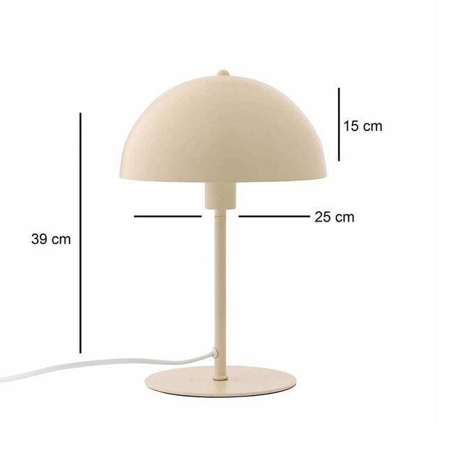 GASCEIO 204-0140 Μοντέρνο Eπιτραπέζιο Φωτιστικό Μονόφωτο 1 x E27 IP20 Μπεζ Μέταλλο - Μ25 x Π25 x Υ39cm