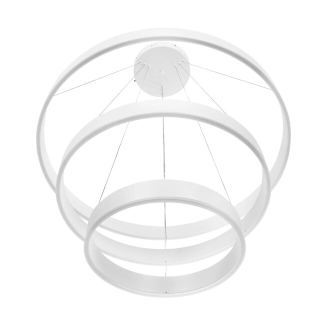 kelvo® VENOM KLV-101-0200 Κρεμαστό Φωτιστικό Οροφής LED 120W 12000lm 120° AC 220-240V IP20 Ρυθμιζόμενο Λευκό CCT με Χειριστήριο από 2700K έως 6000K Dimmable - Lumileds SMD Chip - Λευκό Ματ - Μ80 x Π80 x Υ80cm - 3 Χρόνια Εγγύηση - 5