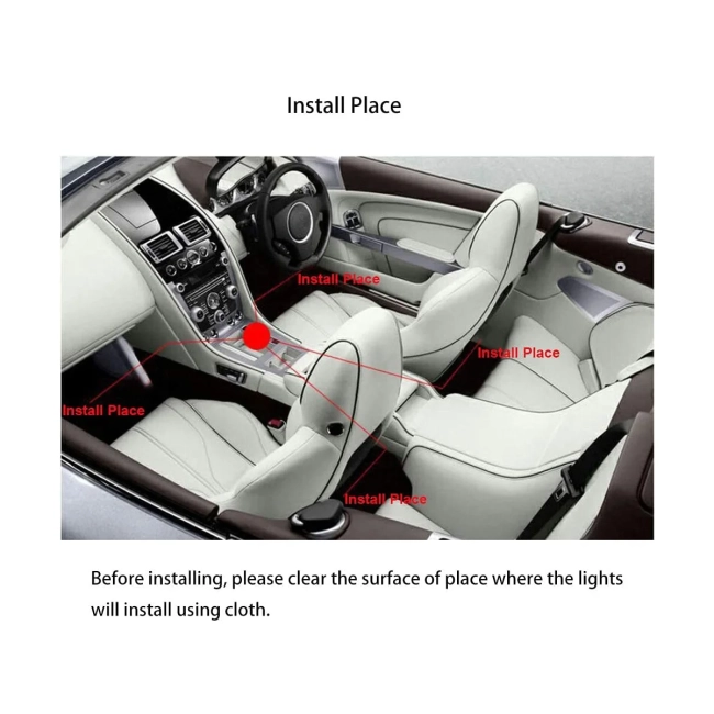 81842 Car Underglow LED Tube Kit - Κρυφός Φωτισμός Αυτοκινήτου DC 12V 20W με Χειριστήριο Αδιάβροχο IP68 Πολύχρωμο RGB - 4
