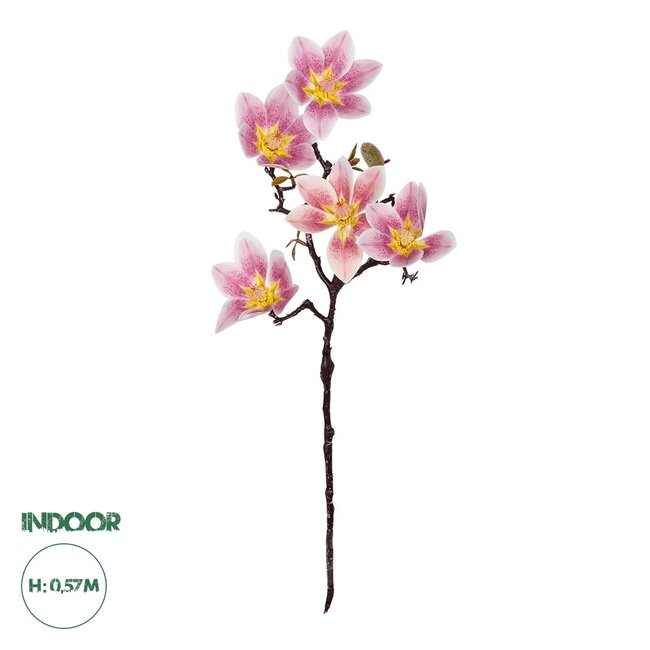 Artificial Garden PING MAGNOLIA BRANCH 21424 Τεχνητό Διακοσμητικό Κλαδί Ροζ Μαγνόλια Y57cm
