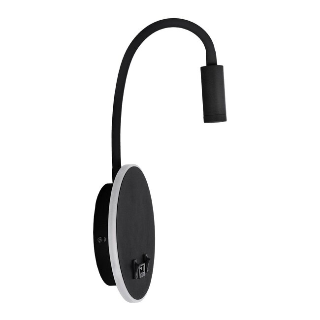GOOSE 61695 Φωτιστικό Τοίχου - Απλίκα LED 6W 600lm 36° AC 220-240V IP20 - Reading Light & 360° Κρυφός Φωτισμός - Φορτιστής USB 3A - Θερμό Λευκό 2700K Μαύρο - Μ15.5 x Π22.5 x Υ30cm - 5 Xρόνια Εγγύηση