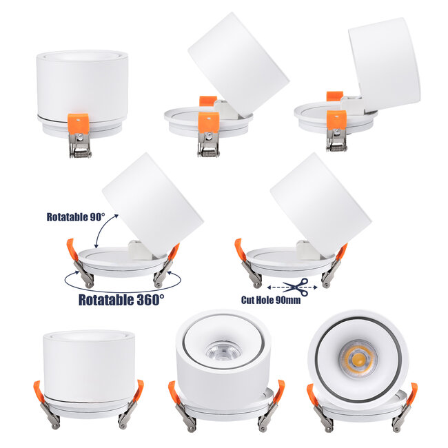 OMEGA-R 60294 Χωνευτό LED Spot Downlight TrimLess Φ10cm 12W 1560lm 36° AC 220-240V IP20 Φ10 x Υ8.2cm - Στρόγγυλο - Λευκό - Φυσικό Λευκό 4500K - Bridgelux COB - 5 Years Warranty OMEGA-R 60294 Χωνευτό LED Spot Downlight TrimLess Φ10cm 12W 1560lm 36° AC 220-240V IP20 Φ10 x Υ8.2cm - Στρόγγυλο - Λευκό - Φυσικό Λευκό 4500K - Bridgelux COB - 5 Years Warranty