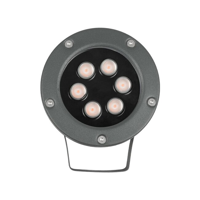 TREETZINA 999-0267 Φωτιστικό Σποτ για Φυτά - Δέντρα με Βάση Κήπου / Καρφωτό LED 6W 510lm 10° DC 24V Αδιάβροχο IP65 Ultra Θερμό Λευκό 2200K Dimmable - Bridgelux SMD Chip - Γκρι Ανθρακί - Μ12 x Π6 x Υ5cm - 3 Χρόνια Εγγύηση - 7