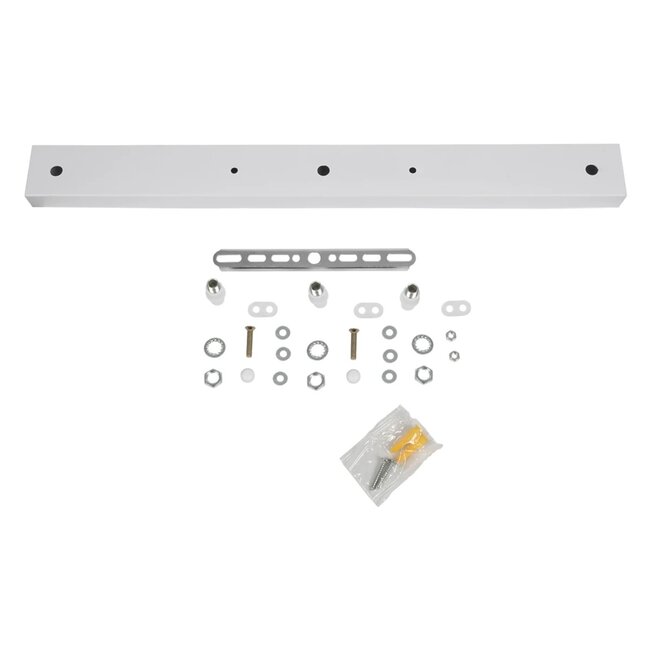WALLBASE 77522 Γραμμική Μεταλλική Ροζέτα για Κρέμαση 3 Φωτιστικών - Λευκό - Μ50 x Π5 x Υ2cm - 4