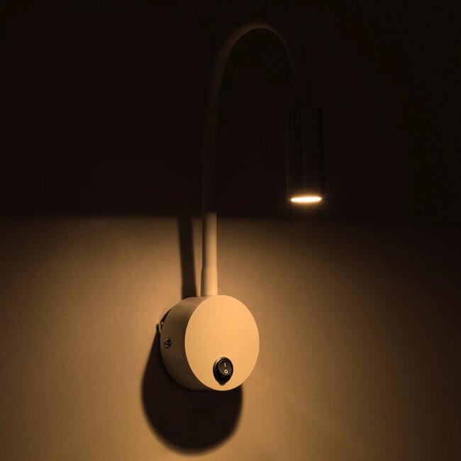 GOOSE 61688 Μοντέρνο Φωτιστικό Τοίχου - Απλίκα Ξενοδοχείου Reading Light LED 3W 300lm 36° AC 220-240V IP20 Θερμό Λευκό 2700K - CREE XPE Chip & TÜV SÜD Driver - Λευκό Ματ - Μ6.5 x Π15 x Υ24.5cm - 3 Χρόνια Εγγύηση - 9