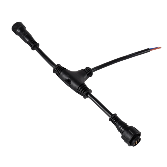 WWCONNECTOR 90707 5 Pin Σύνδεσμος Τροφοδοσίας I για Wall Washers & Προβολείς με Είσοδο 1 x Αρσενικό Βύσμα & Έξοδο 1 x Θηλυκό Βύσμα Αδιάβροχο IP65 - Μαύρο - Μ25.5 x Π17 x Υ2cm