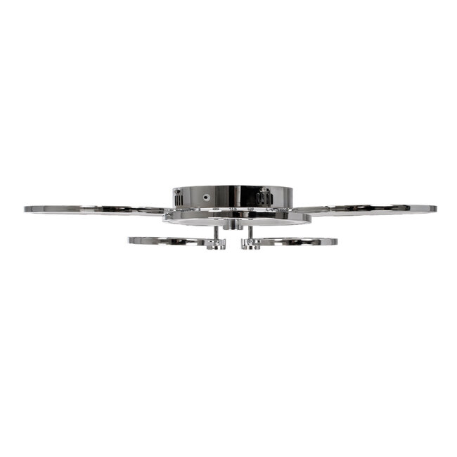ROYAL-R 61324 Φωτιστικό Οροφής Design LED CCT 135W 16200lm 360° AC 220-240V - Εναλλαγή Φωτισμού μέσω Τηλεχειριστηρίου All In One Ψυχρό 6000k+Φυσικό 4500k+Θερμό 2700k Dimmable Μ80.5 x Π59 x Υ12cm - Νίκελ Χρώμιο - 3 Years Warranty - 5