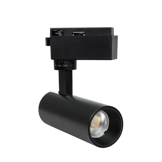 LUGANO 60804 Μονοφασικό Σποτ Ράγας LED 10W 1250lm 36° AC 220-240V IP20 Φυσικό Λευκό 4500K - Bridgelux COB Chip & TÜV SÜD Driver - Eurotrack 1PH - Μαύρο Ματ - Μ8.5 x Π5 x Υ18cm - 5 Χρόνια Εγγύηση - 9