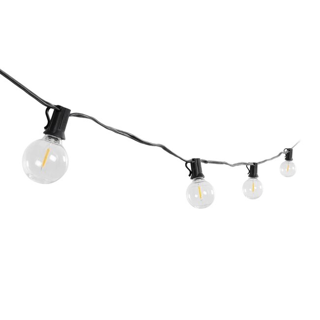 TWILIGHT 79667 Μοντέρνο Φωτιστικό Κήπου Γιρλάντα 7.7m με 15 Λάμπες & IR Ασύρματο Χειριστήριο LED 9W 810lm 360° DC 3.7V με Ενσωματωμένο Φωτοβολταϊκό Panel 5.5V 1.5W & Επαναφορτιζόμενη Μπαταρία Li-ion 3.7V 1x18650 2200mAh Αδιάβροχο IP65 Θερμό Λευκό 2700Κ Dimmable - Sanan SMD Chip - Μαύρο &