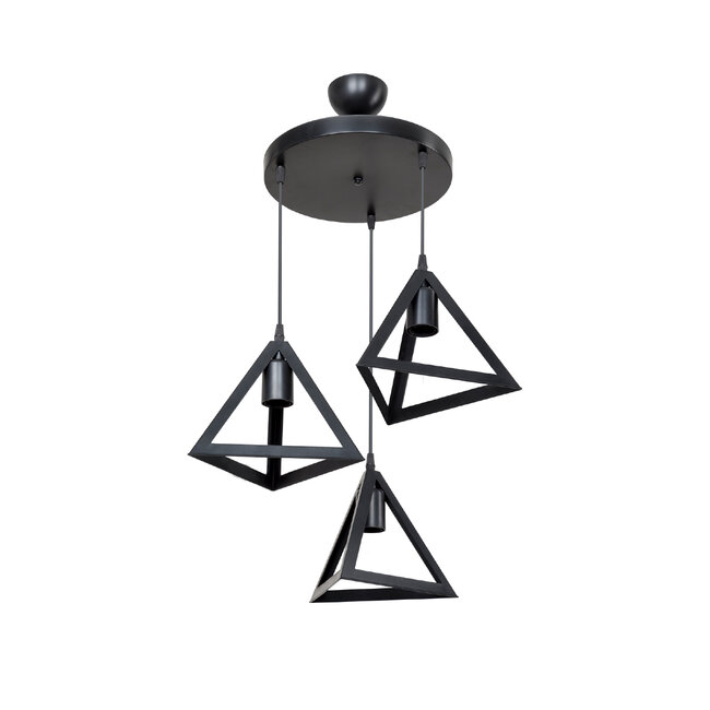 TRIANGLE 203-0160 Μοντέρνο Κρεμαστό Φωτιστικό Καμπάνα Τρίφωτο 3 x E27 IP20 Μαύρο Πλαστικό - Μ50 x Π50 x Υ80cm TRIANGLE 203-0160 Μοντέρνο Κρεμαστό Φωτιστικό Καμπάνα Τρίφωτο 3 x E27 IP20 Μαύρο Πλαστικό - Μ50 x Π50 x Υ80cm