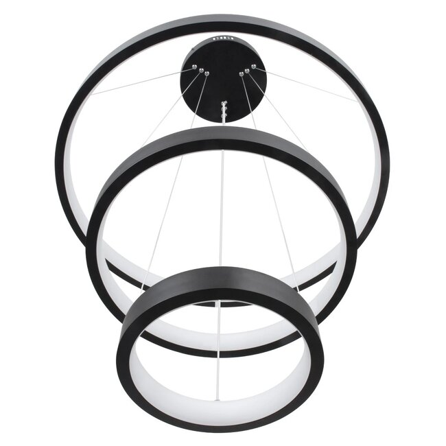 kelvo® NEMESIS KLV-101-0217 Κρεμαστό Φωτιστικό Οροφής LED 100W 10000lm 180° AC 220-240V IP20 Ρυθμιζόμενο Λευκό CCT με Χειριστήριο από 2700K έως 6000K Dimmable - Lumileds SMD Chip - Μαύρο Ματ - Μ60 x Π60 x Υ60cm - 3 Χρόνια Εγγύηση - 5
